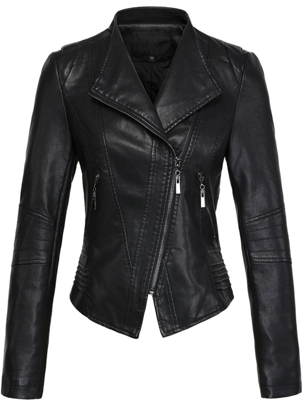 Black Faux Leather Moto Jacket